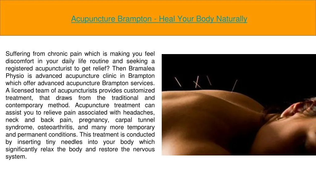 acupuncture brampton heal your body naturally