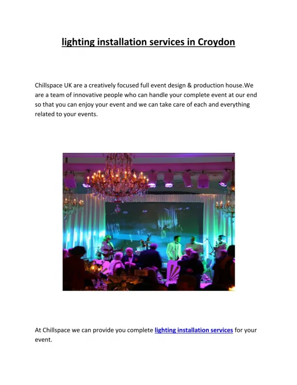 lighting installation services in croydon