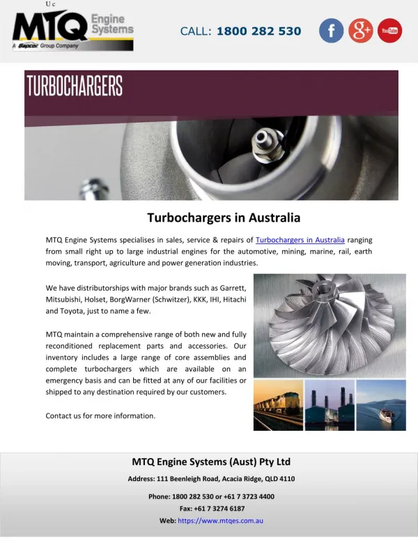 Turbochargers in Australia