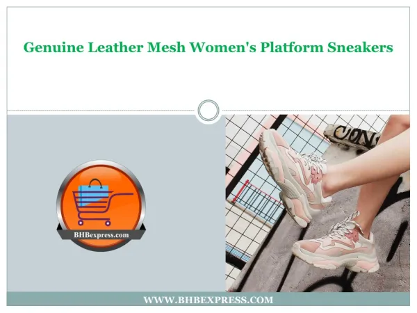 Genuine Leather Mesh Women's Platform Sneakers - BHBexpress.com