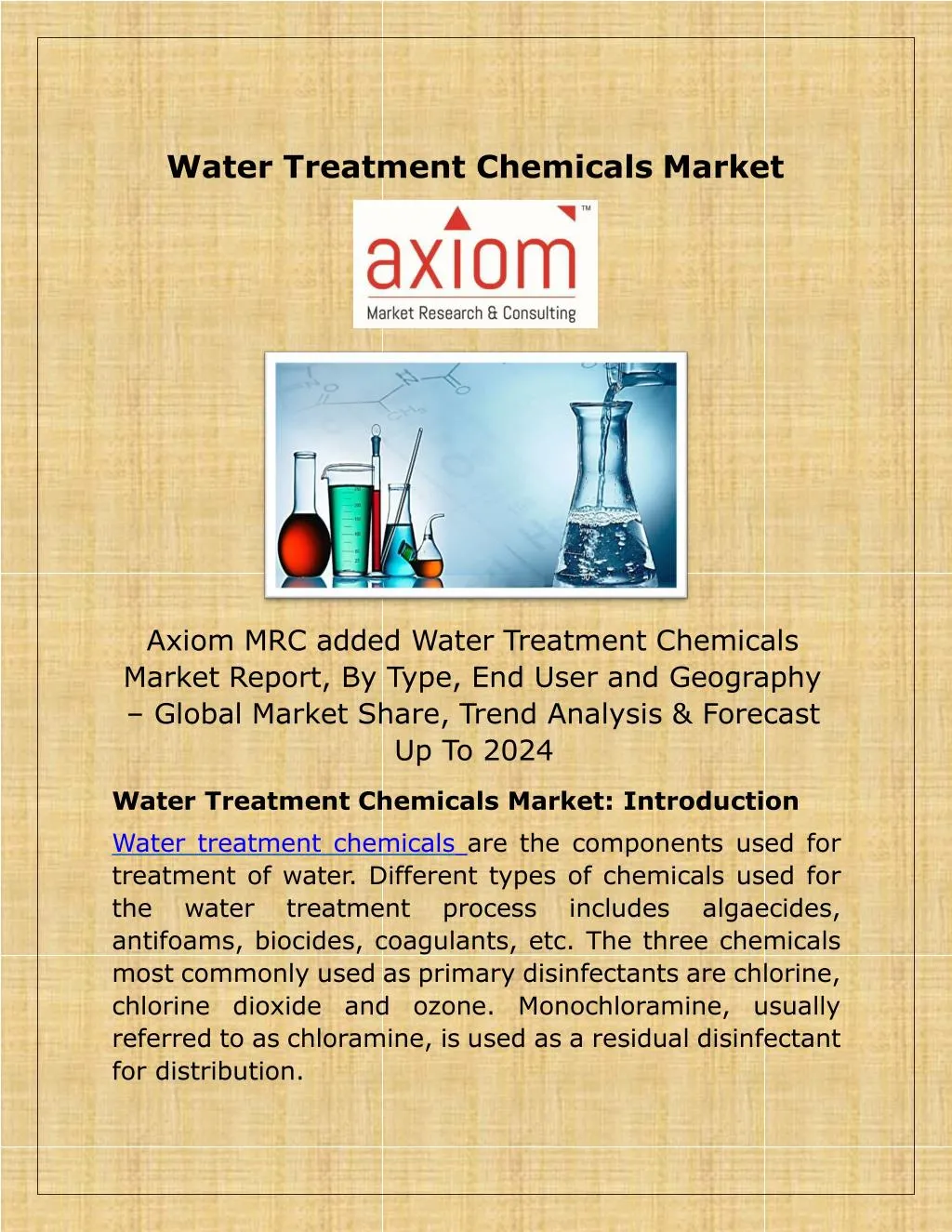 water treatment chemicals market