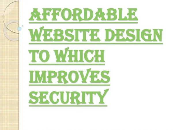 Benefits of Affordable Website Design