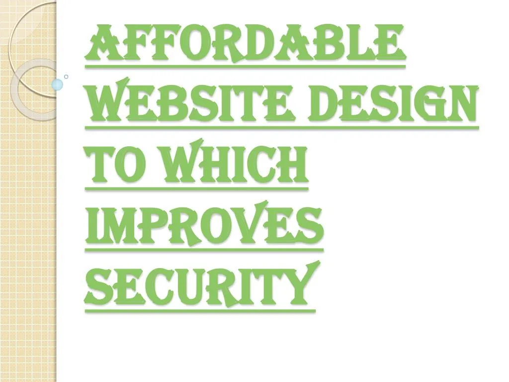 affordable website design to which improves security