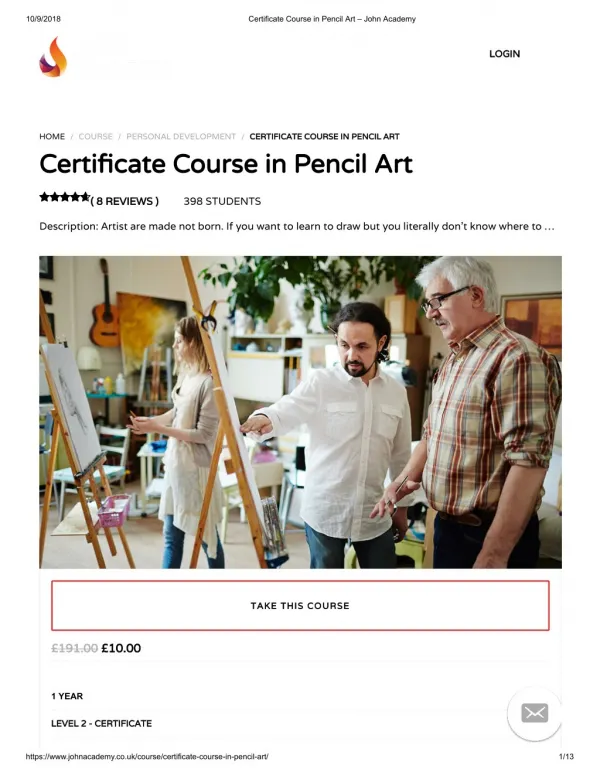 Certificate Course in Pencil Art - John Academy