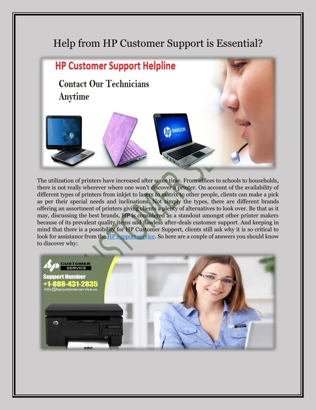 help from hp customer support is essential