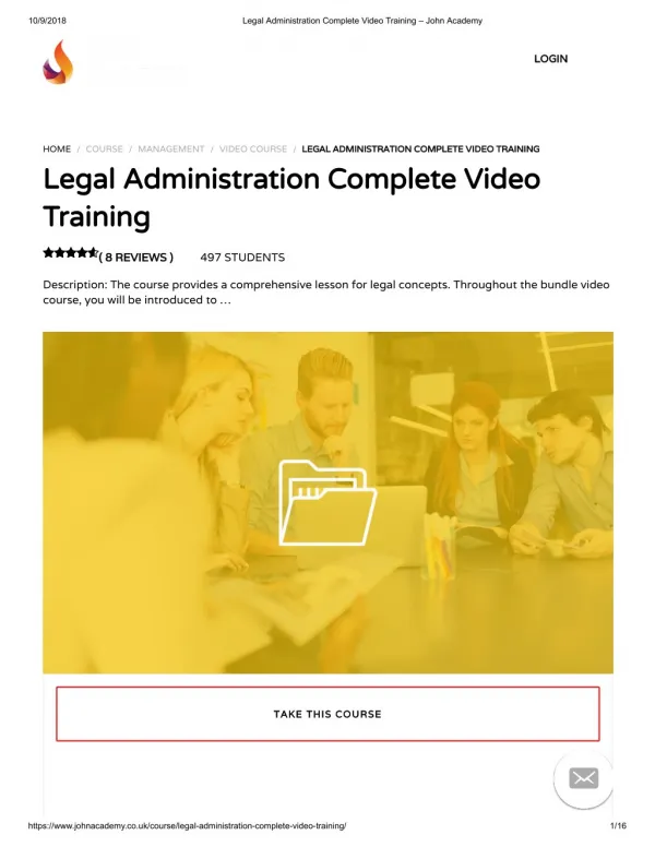 Legal Administration Complete Video Training - John Academy
