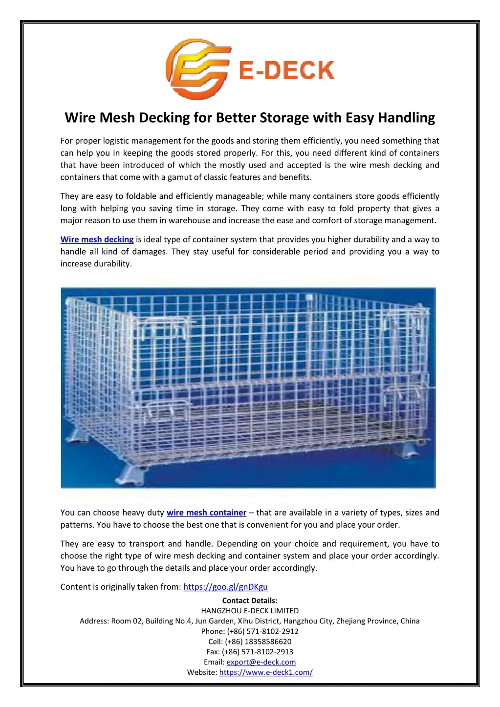 wire mesh decking for better storage with easy