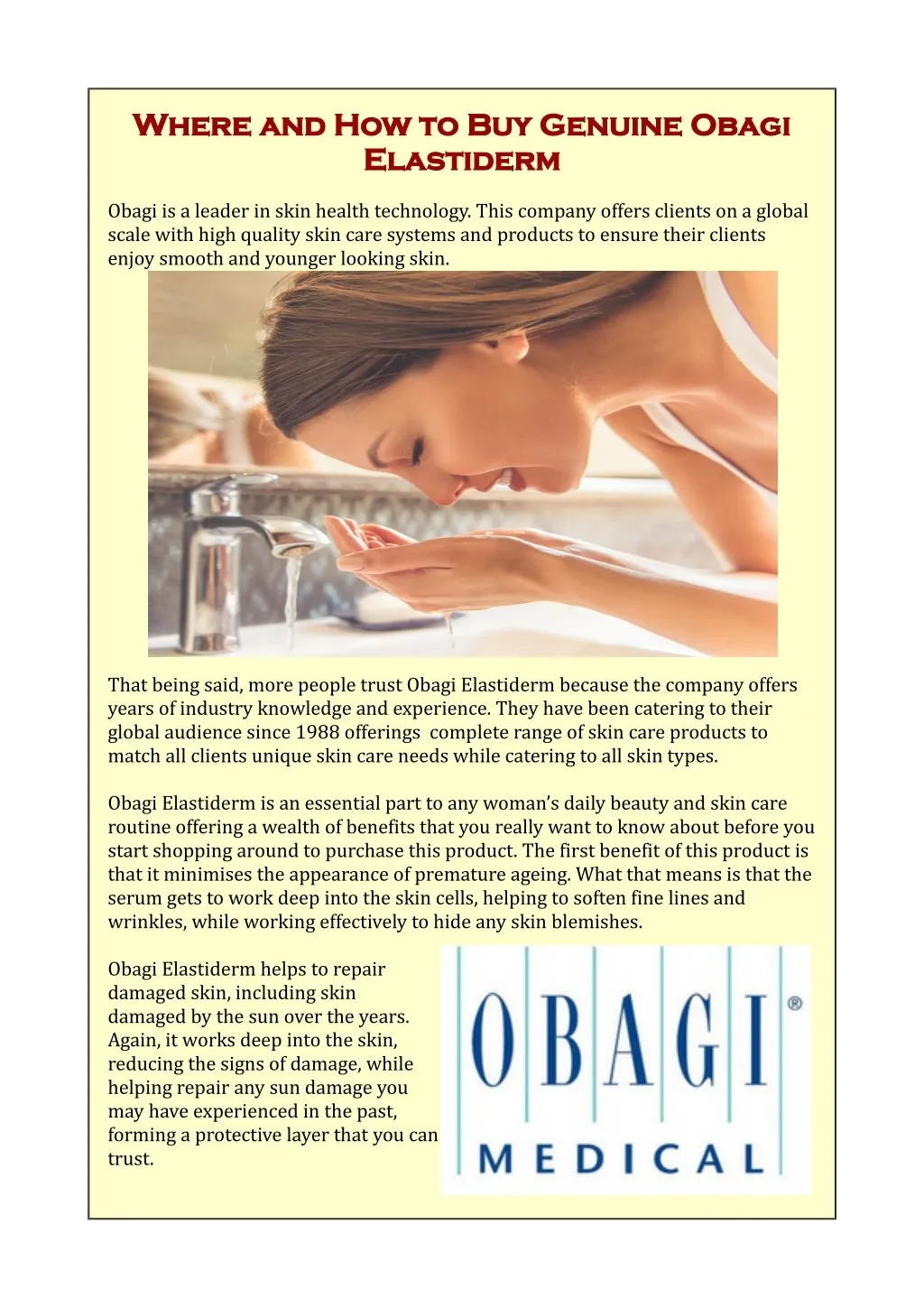 where and how to buy genuine obagi where