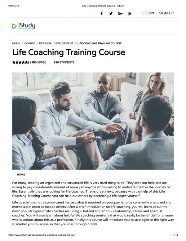 Life Coaching Training Course - istudy