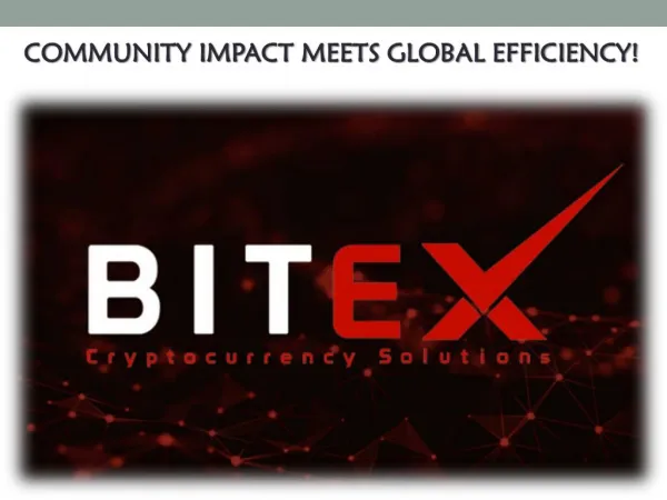 Community Impact Meets Global Efficiency at Bitex Global!