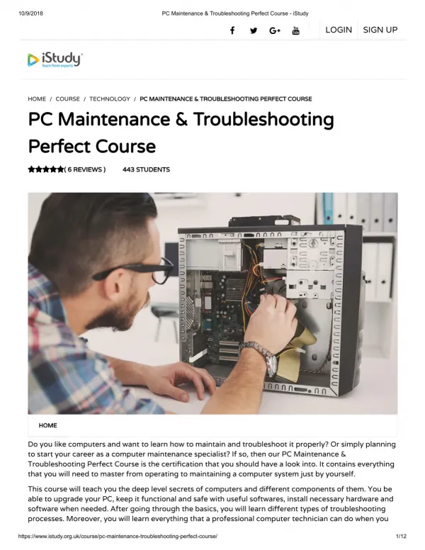 PC Maintenance & Troubleshooting Perfect Course - istudy
