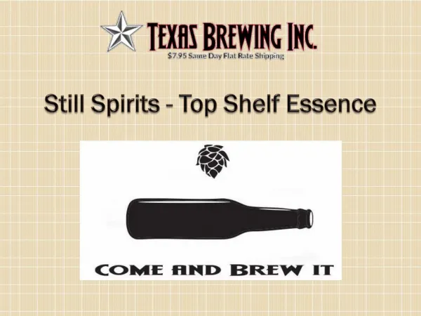 Best Selling Top Shelf Essence - Texas Brewing Inc