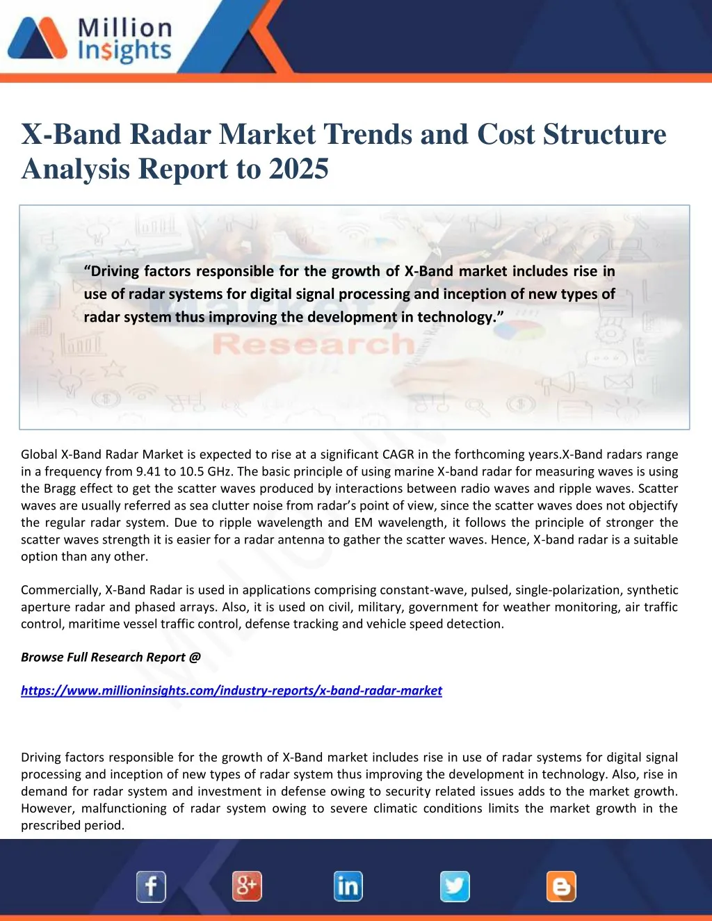 x band radar market trends and cost structure