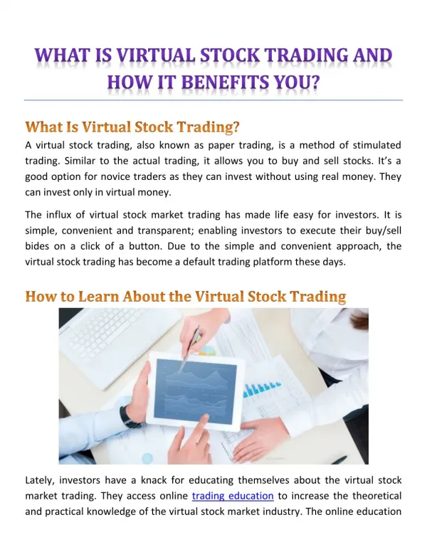 WHAT IS VIRTUAL STOCK TRADING AND HOW IT BENEFITS YOU?