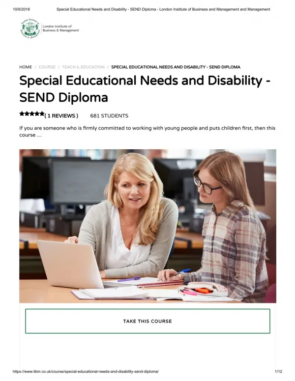 Special Educational Needs and Disability - LIBM