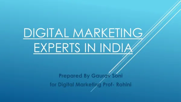 Digital Marketing Experts in India & Digital Marketing Professionals