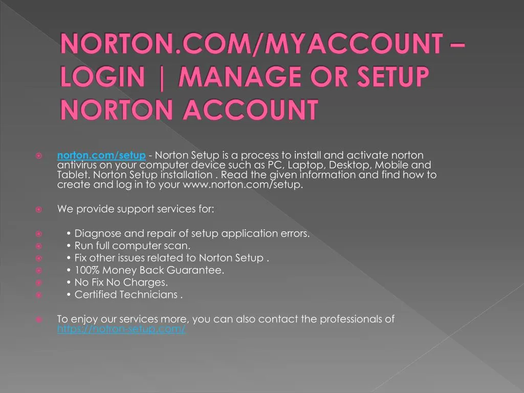 norton com myaccount login manage or setup norton account