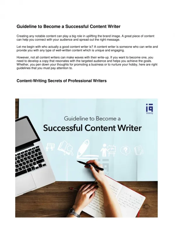 Guideline to Become a Successful Content Writer