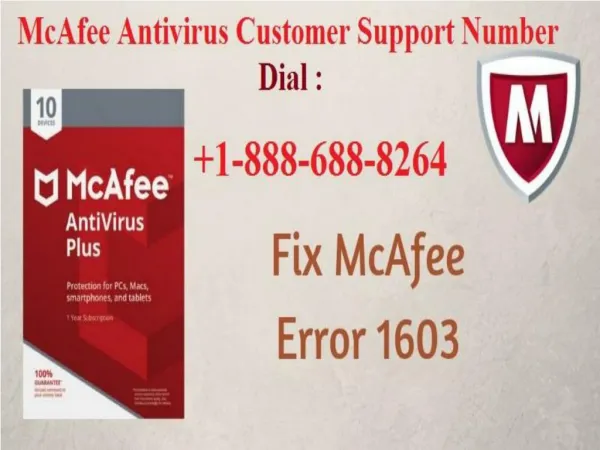 How to Fix McAfee Virus Scan Error 1603? Dial: 1-888-688-8264