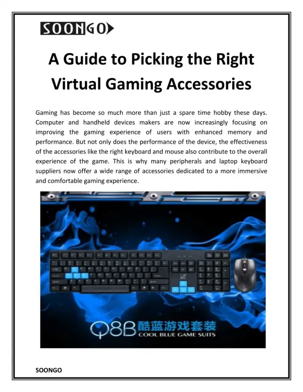 A Guide to Picking the Right Virtual Gaming Accessories