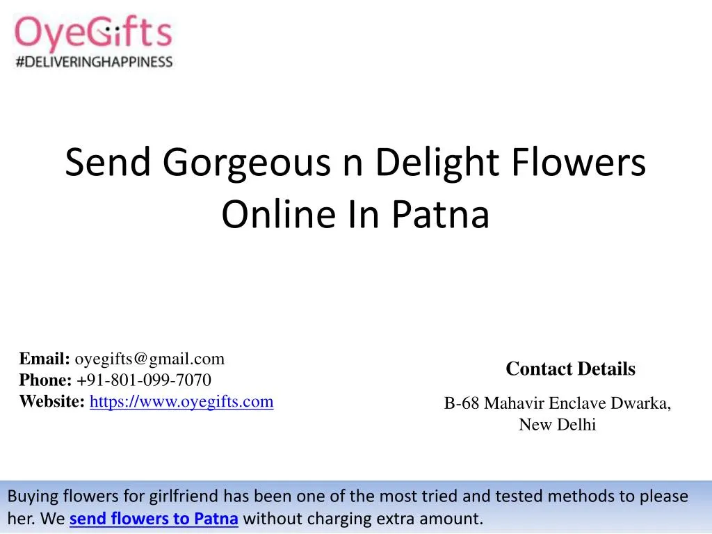 send gorgeous n delight flowers online in patna