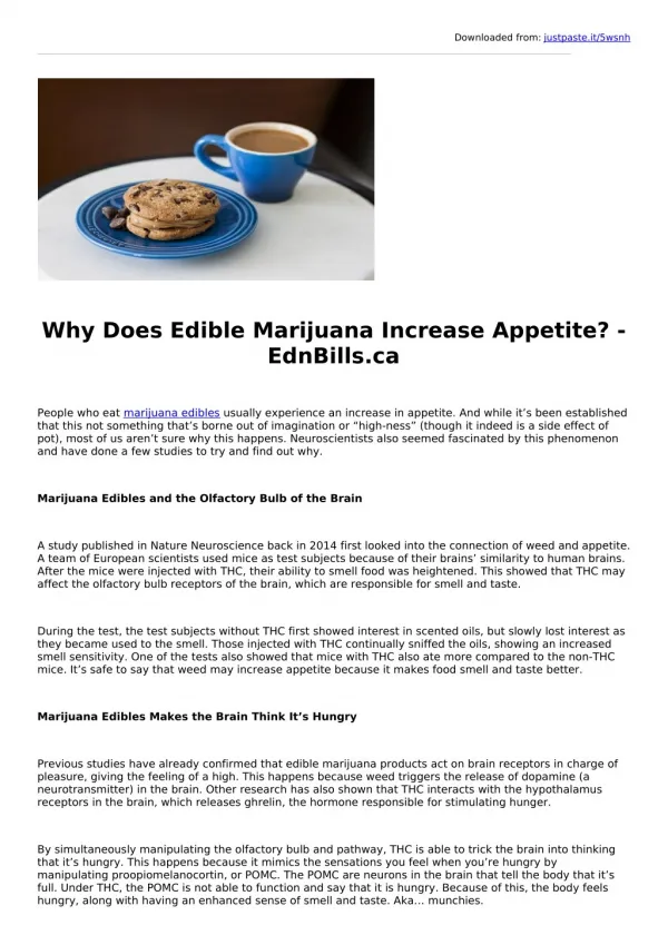 Why Does Edible Marijuana Increase Appetite? - EdnBills.ca