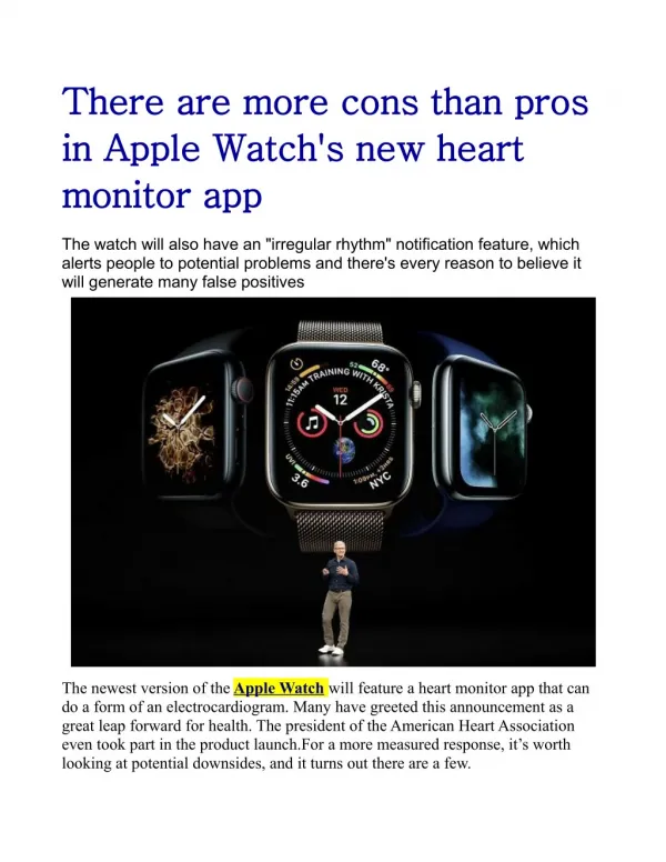 There are more cons than pros in Apple Watch's new heart monitor app