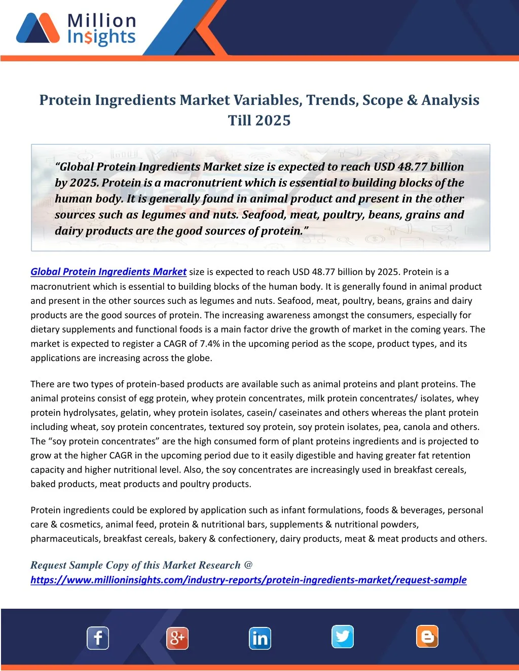 protein ingredients market variables trends scope