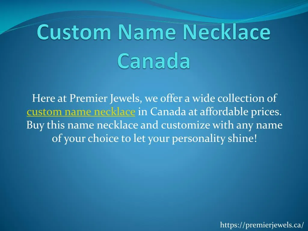custom name necklace canada