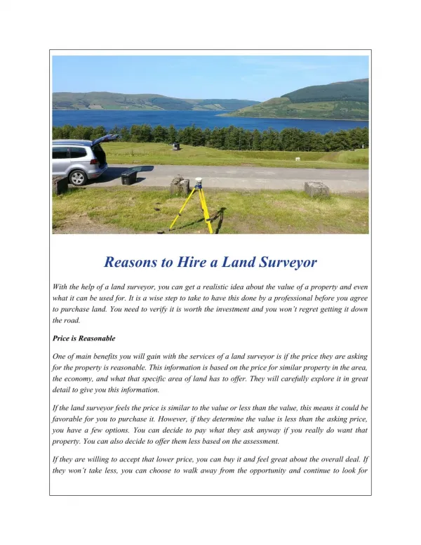 Reasons to Hire a Land Surveyor