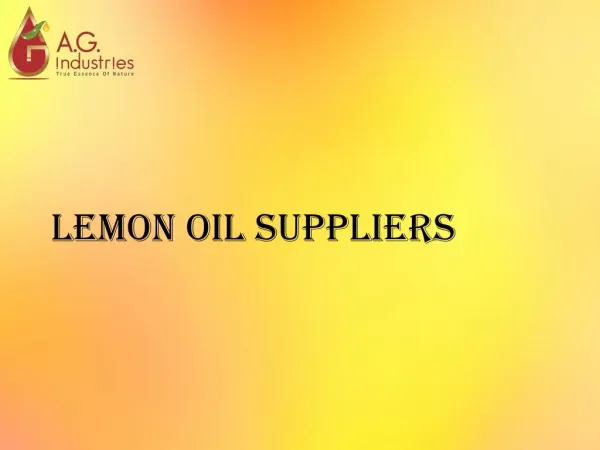 Lemon Oil Suppliers