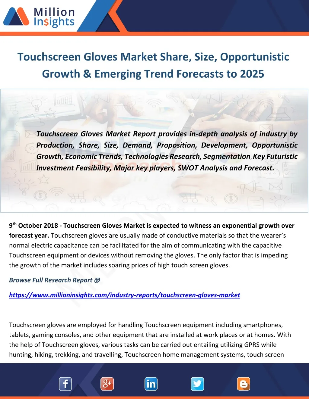 touchscreen gloves market share size
