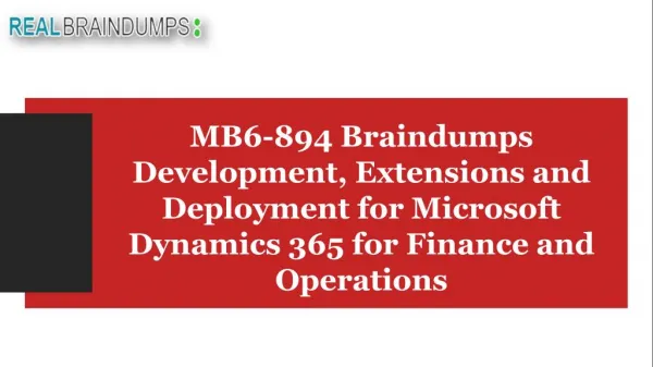 100% verified MB6-894 Dumps Questions and Answers for MB6-894 Exam Dumps