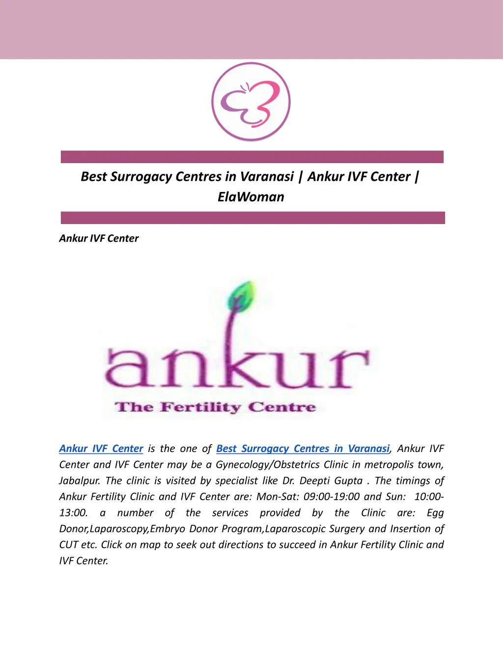 best surrogacy centres in varanasi ankur