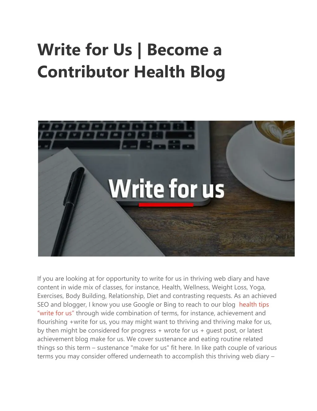 write for us become a contributor health blog