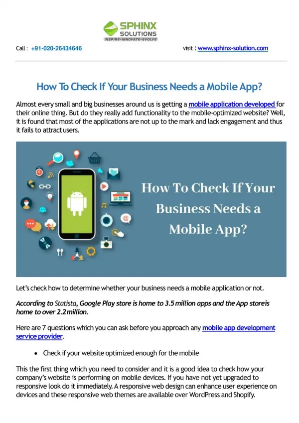 How To Check If Your Business Needs a Mobile App