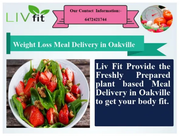 Weight Loss Meal Delivery in Oakville