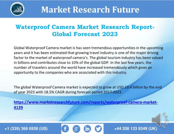 Waterproof Camera Market 2017 Global Research Report and Gross Margin Analysis till 2023