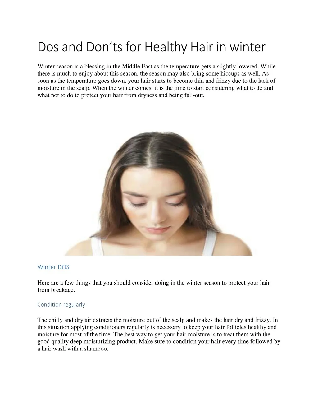 dos and don ts for healthy hair in winter