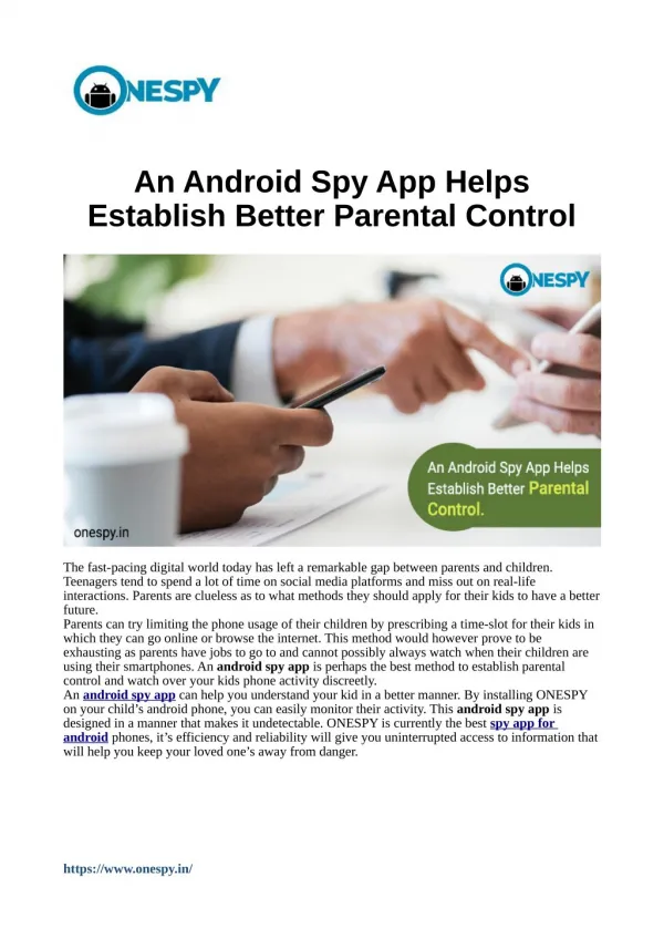 An Android Spy App Helps Establish Better Parental Control
