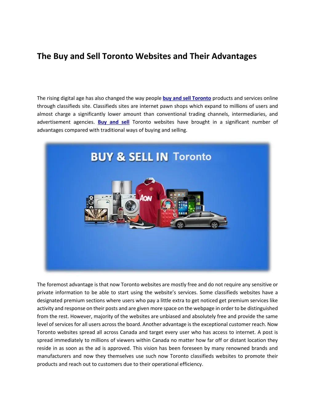the buy and sell toronto websites and their