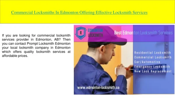 Commercial Locksmiths In Edmonton