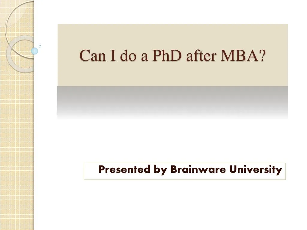can i do phd after part time mba