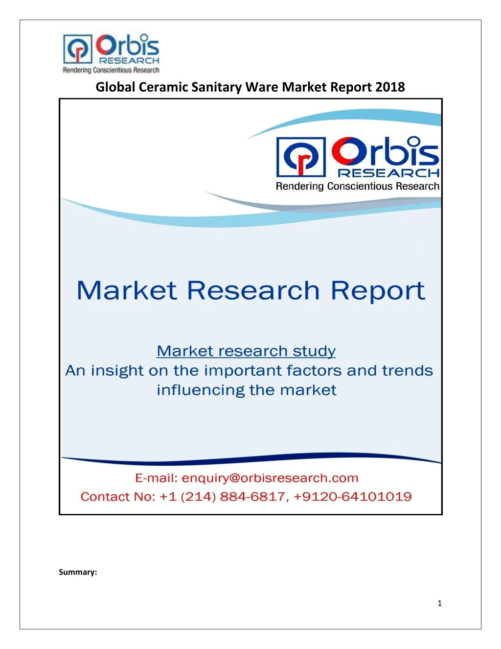 global ceramic sanitary ware market report 2018