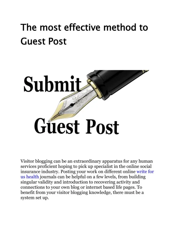 The most effective method to Guest Post