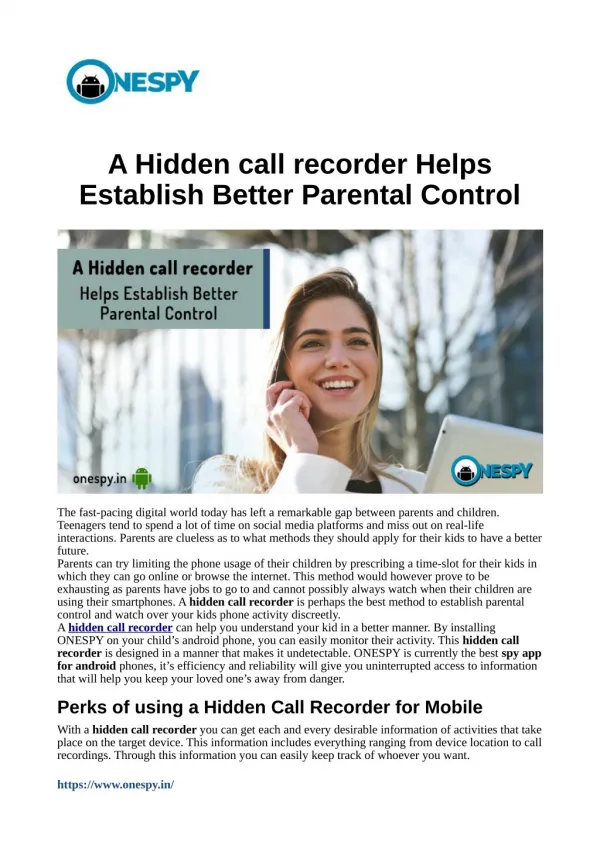 A Hidden call recorder Helps Establish Better Parental Control