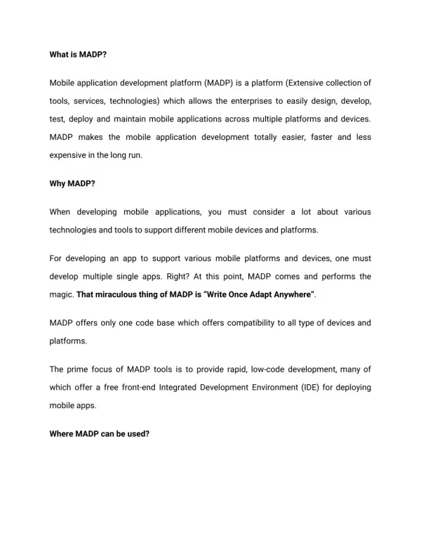 Understand Mobile Application Development Platform (MADP)