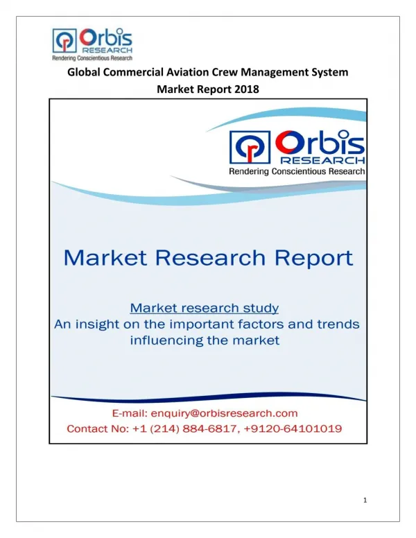 Global Commercial Aviation Crew Management System Market Report 2018