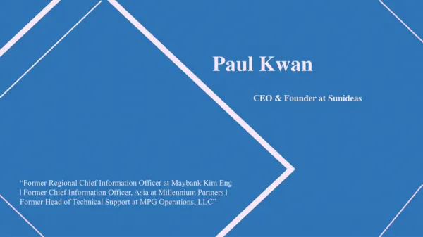 Paul Kwan (Maybank) From Hong Kong