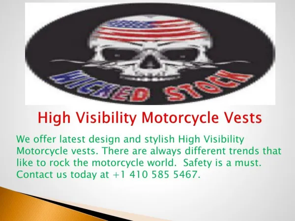 High Visibility Motorcycle Vests